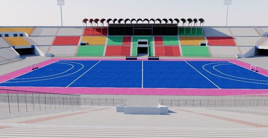 National Hockey Stadium Lahore - Pakistan Low-poly 3D model_4