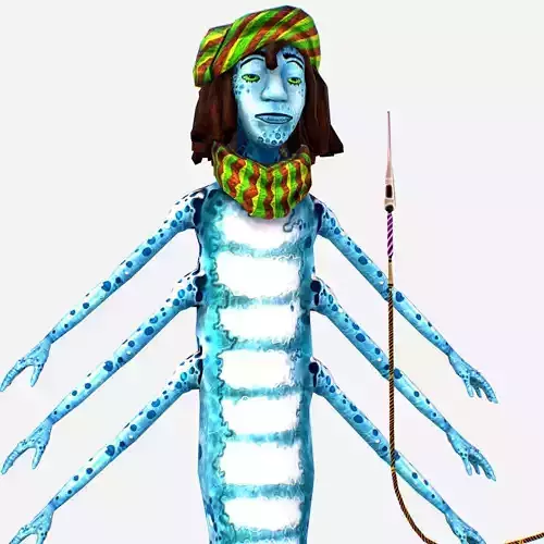 Centipede Rastaman in Great Rest - Catter Low-poly 3D model