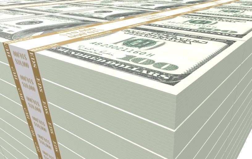 One Million Dollars Low-poly 3D model_9