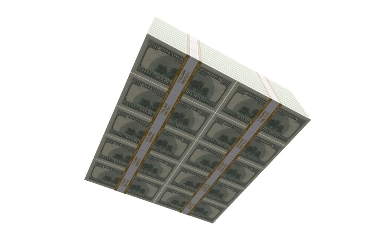 One Million Dollars Low-poly 3D model_6