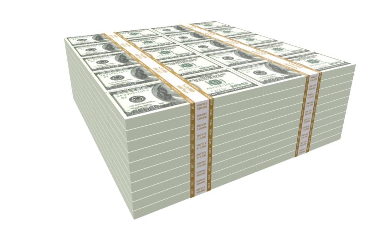 One Million Dollars Low-poly 3D model_5