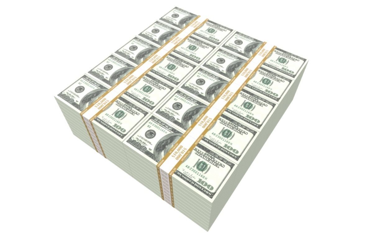 One Million Dollars Low-poly 3D model_2