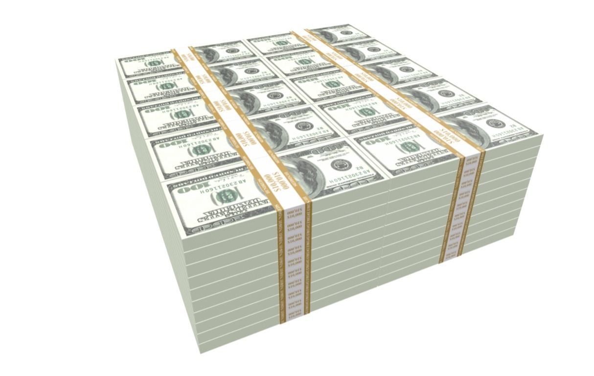 One Million Dollars Low-poly 3D model_3