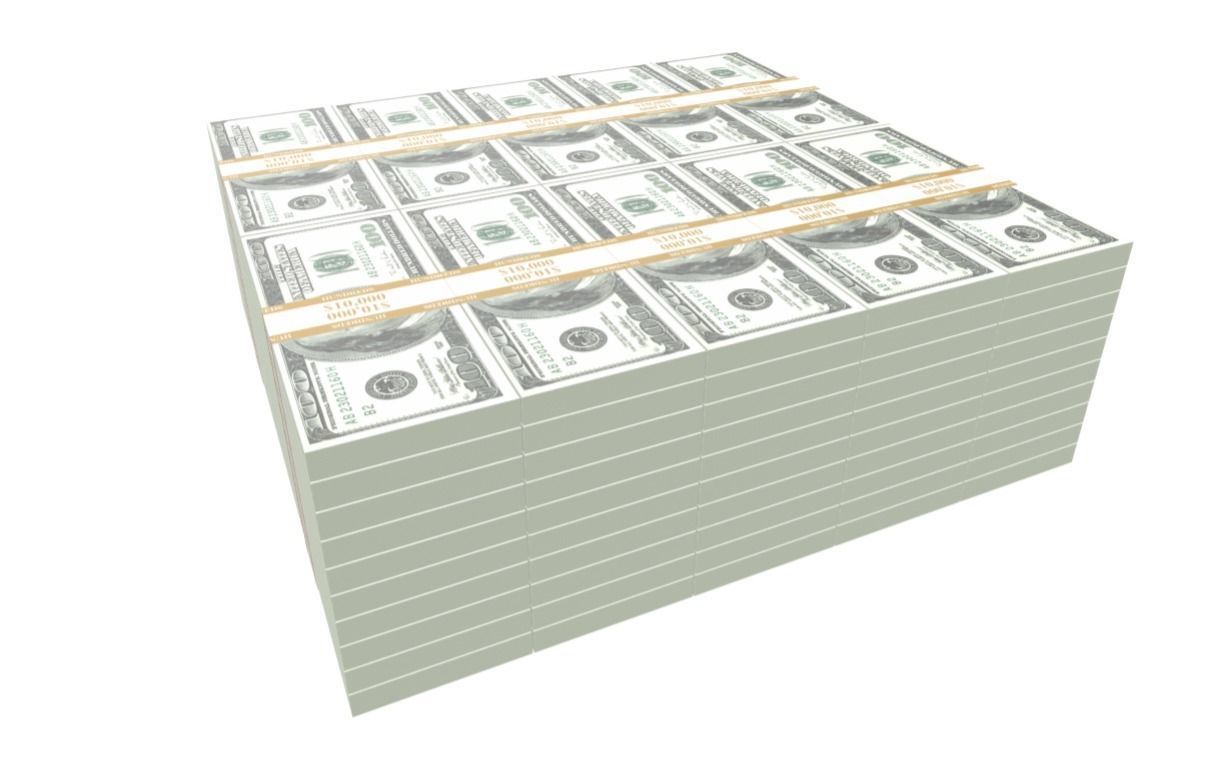 One Million Dollars Low-poly 3D model_4