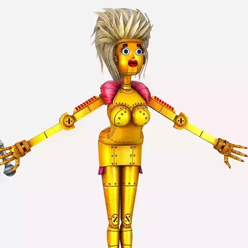 Golden Musical Robot Drone - Babe G2 Low-poly 3D model