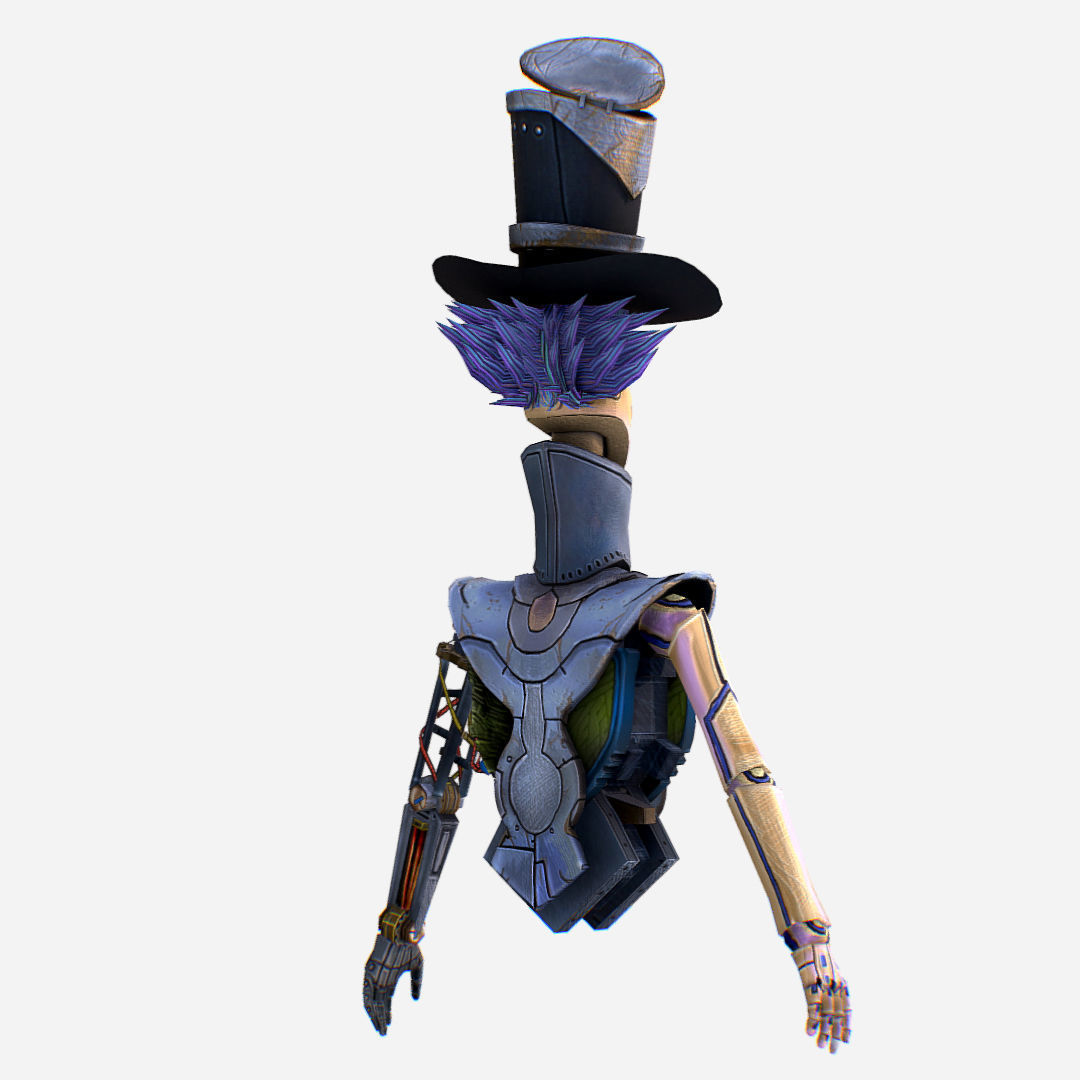 Fantasy Robot Drone with Wires - MadHatter Low-poly 3D model_5