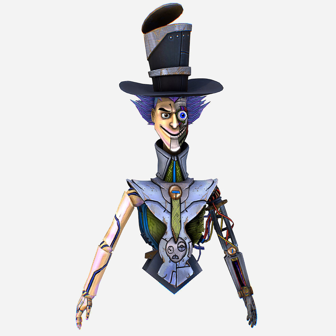 Fantasy Robot Drone with Wires - MadHatter Low-poly 3D model_7