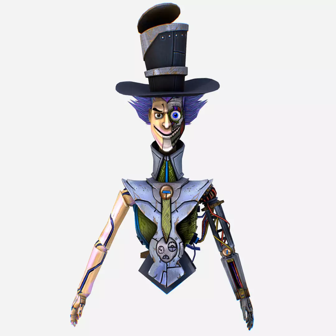 Fantasy Robot Drone with Wires - MadHatter Low-poly 3D model_0