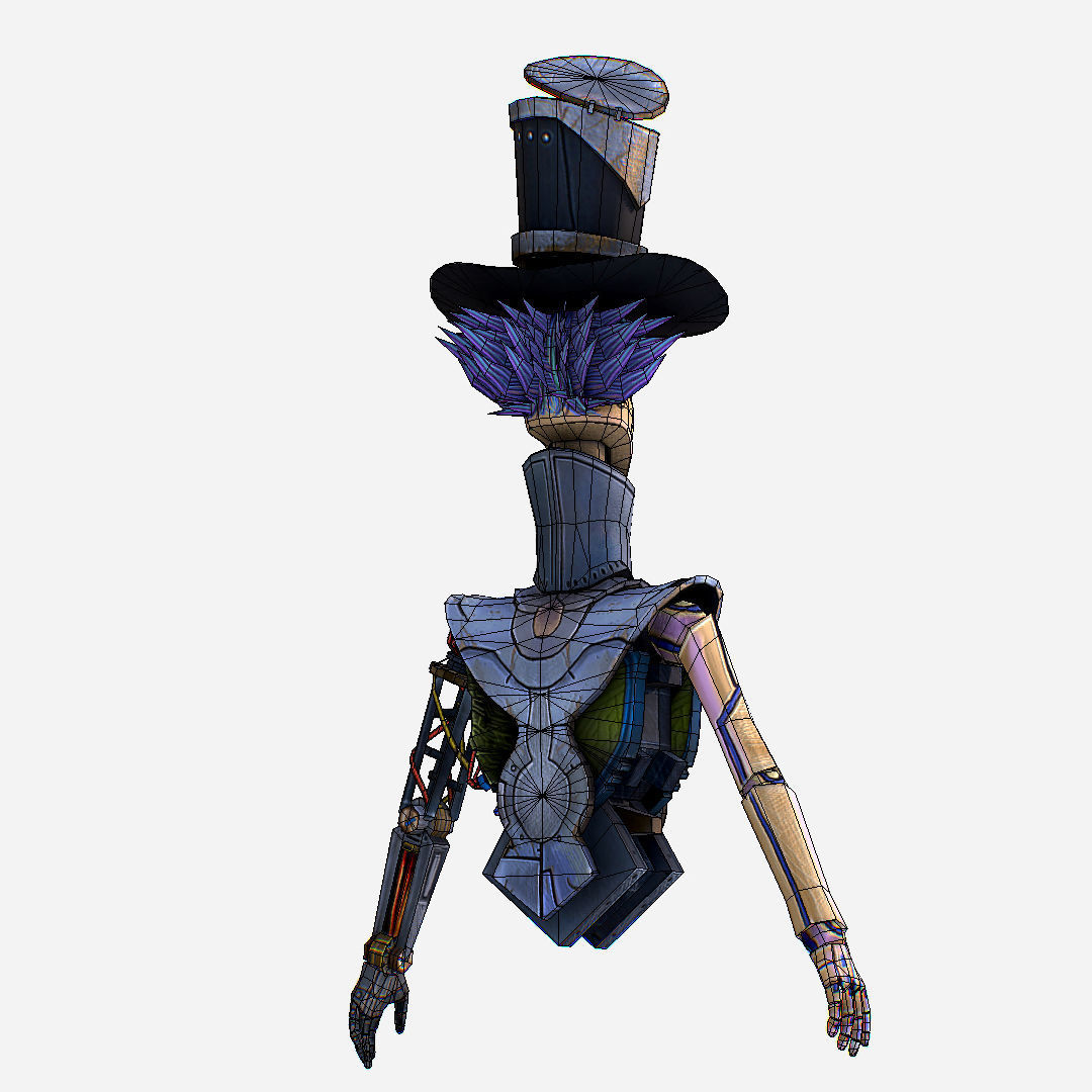 Fantasy Robot Drone with Wires - MadHatter Low-poly 3D model_11