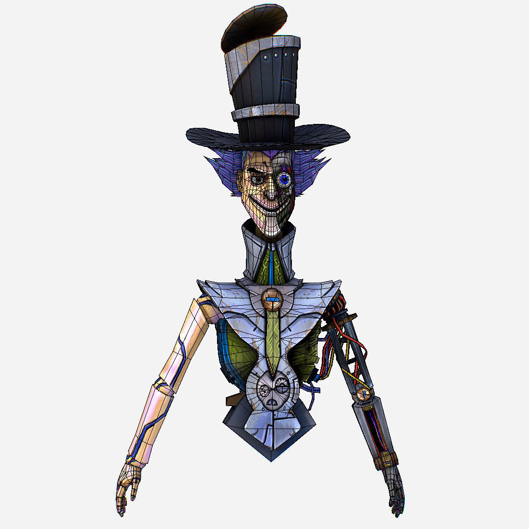 Fantasy Robot Drone with Wires - MadHatter Low-poly 3D model_12