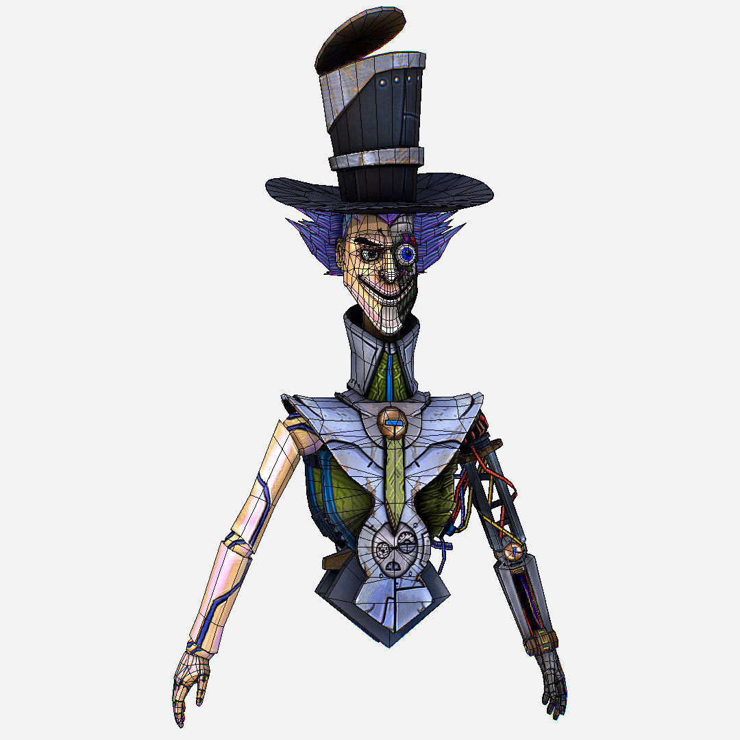 Fantasy Robot Drone with Wires - MadHatter Low-poly 3D model_6