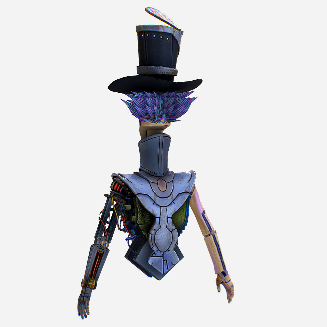 Fantasy Robot Drone with Wires - MadHatter Low-poly 3D model_4