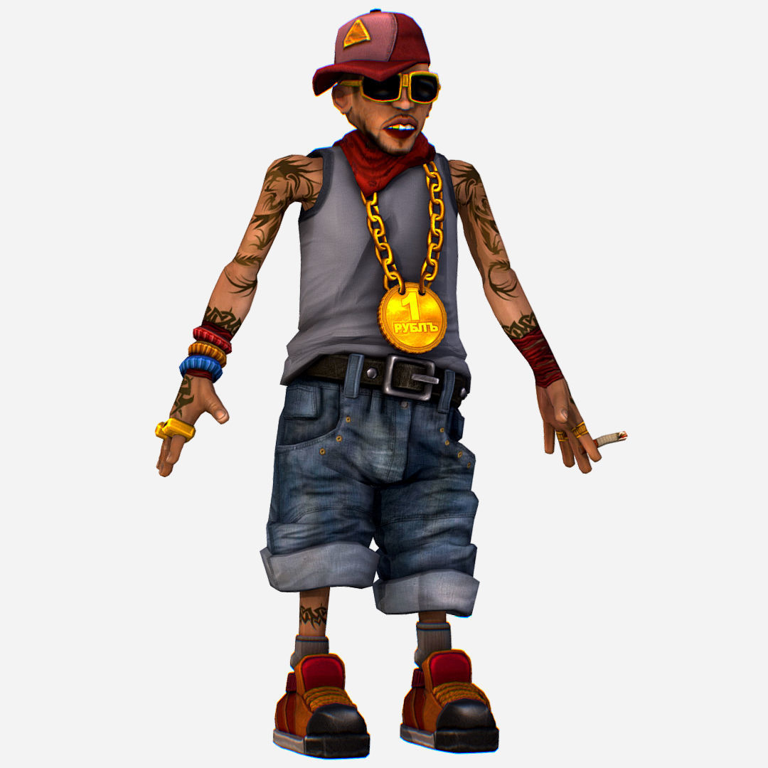 Rapper Bitter the Coolest Man - Renat Low-poly 3D model_5
