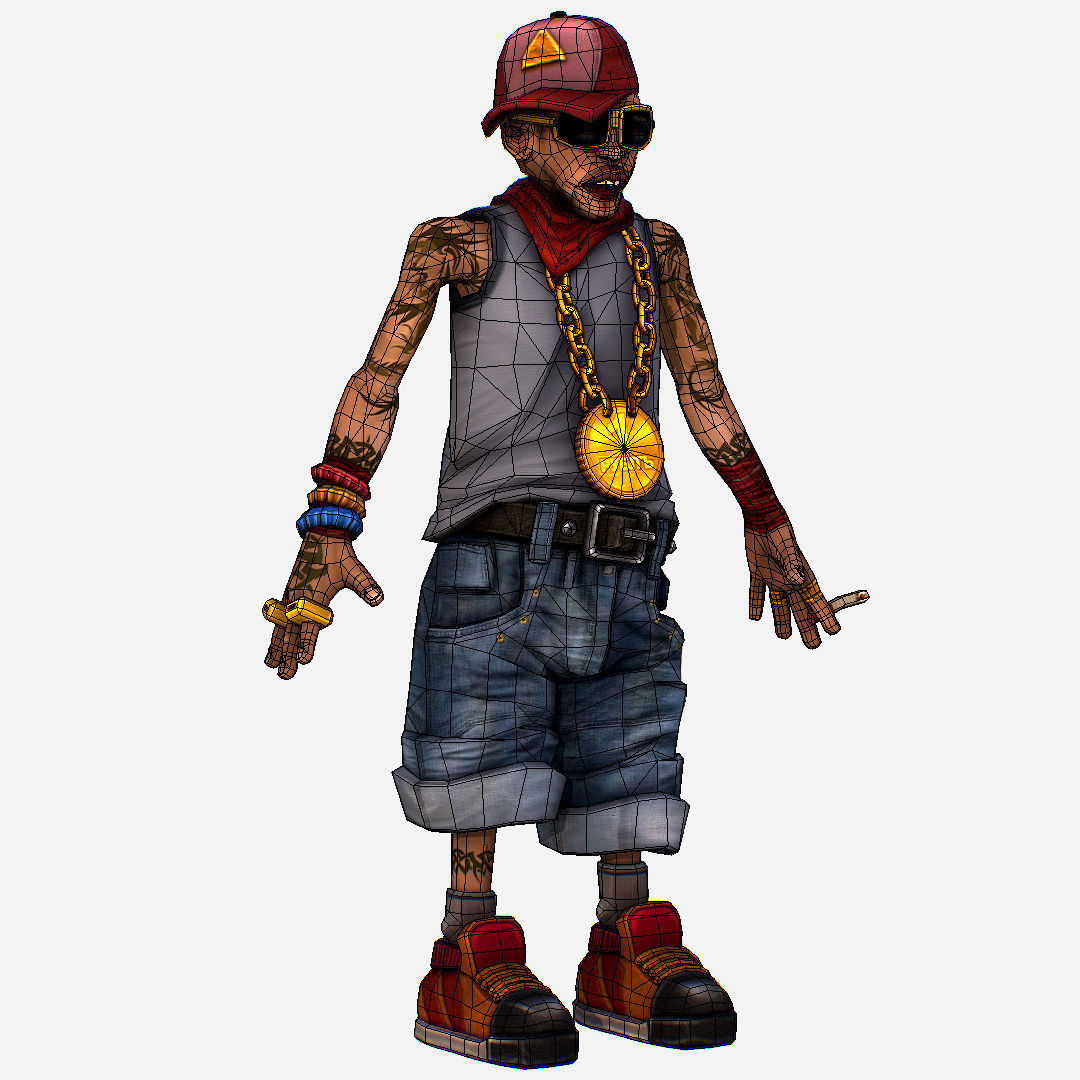Rapper Bitter the Coolest Man - Renat Low-poly 3D model_9