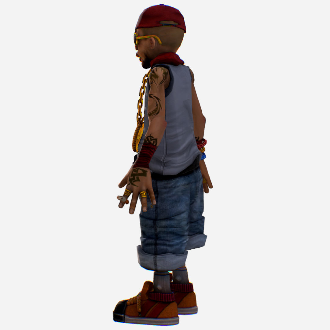 Rapper Bitter the Coolest Man - Renat Low-poly 3D model_4