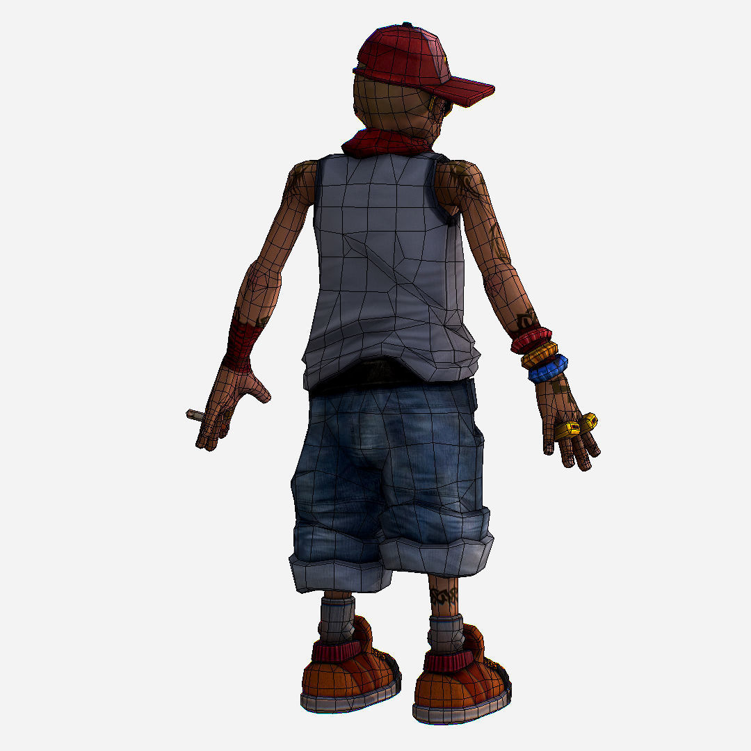 Rapper Bitter the Coolest Man - Renat Low-poly 3D model_10