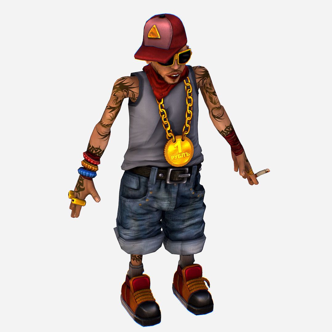 Rapper Bitter the Coolest Man - Renat Low-poly 3D model_6