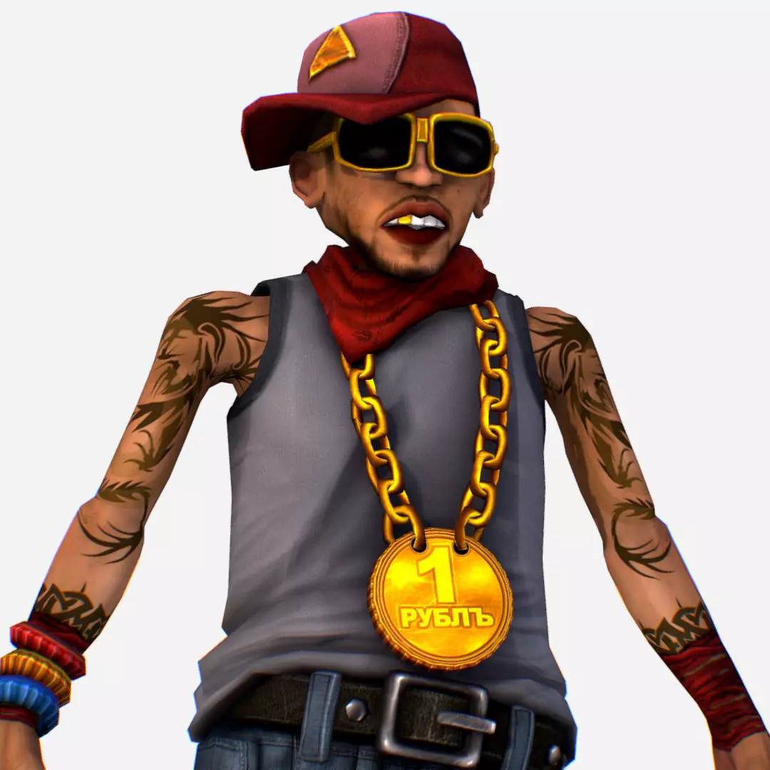 Rapper Bitter the Coolest Man - Renat Low-poly 3D model_0