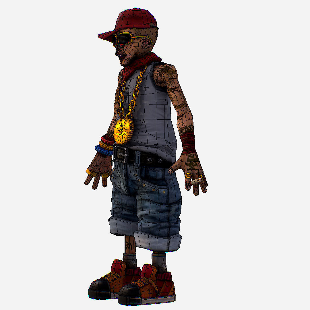 Rapper Bitter the Coolest Man - Renat Low-poly 3D model_12