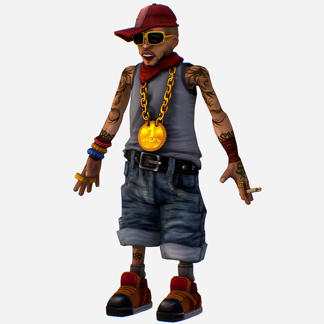Rapper Bitter the Coolest Man - Renat Low-poly 3D model_3
