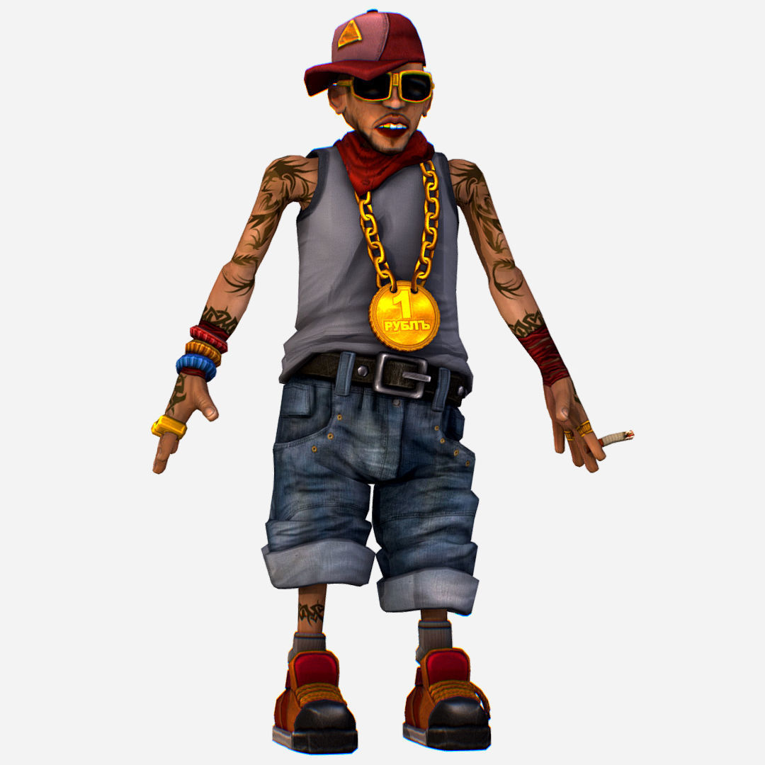 Rapper Bitter the Coolest Man - Renat Low-poly 3D model_1