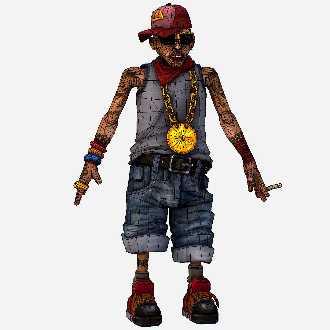 Rapper Bitter the Coolest Man - Renat Low-poly 3D model_8