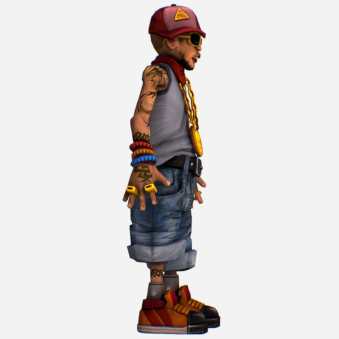 Rapper Bitter the Coolest Man - Renat Low-poly 3D model_2