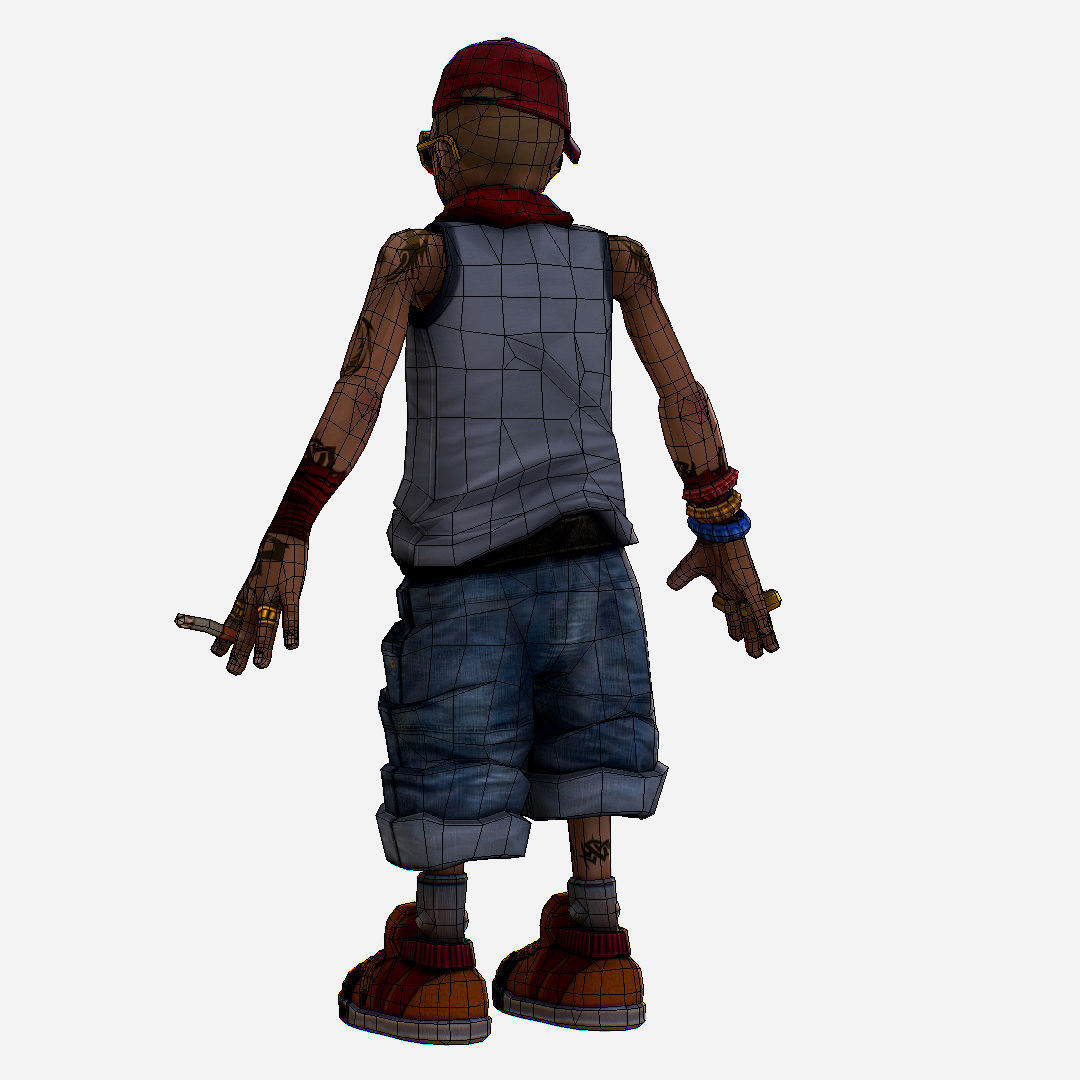 Rapper Bitter the Coolest Man - Renat Low-poly 3D model_11