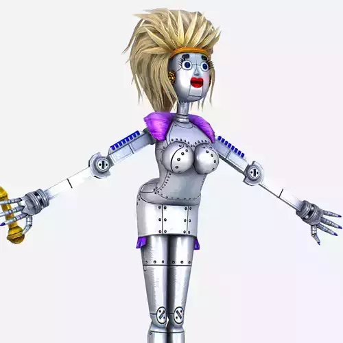 Silver Musical Robot Drone - Babe G2 Low-poly 3D model