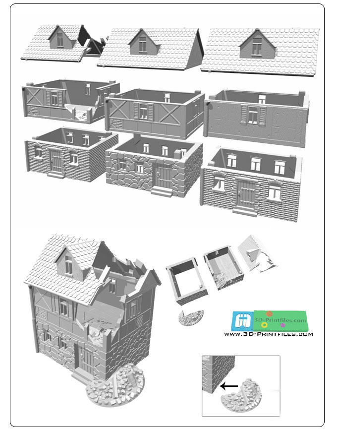 House set for 3D printing -STL File-  UPDATED VERSION 3D print model_1