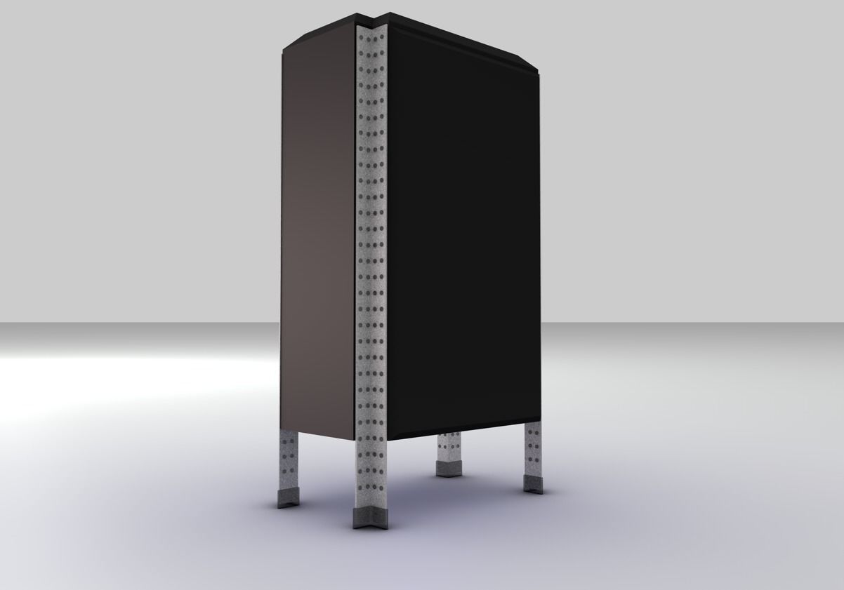 Server Cabinet Low-poly 3D model_2