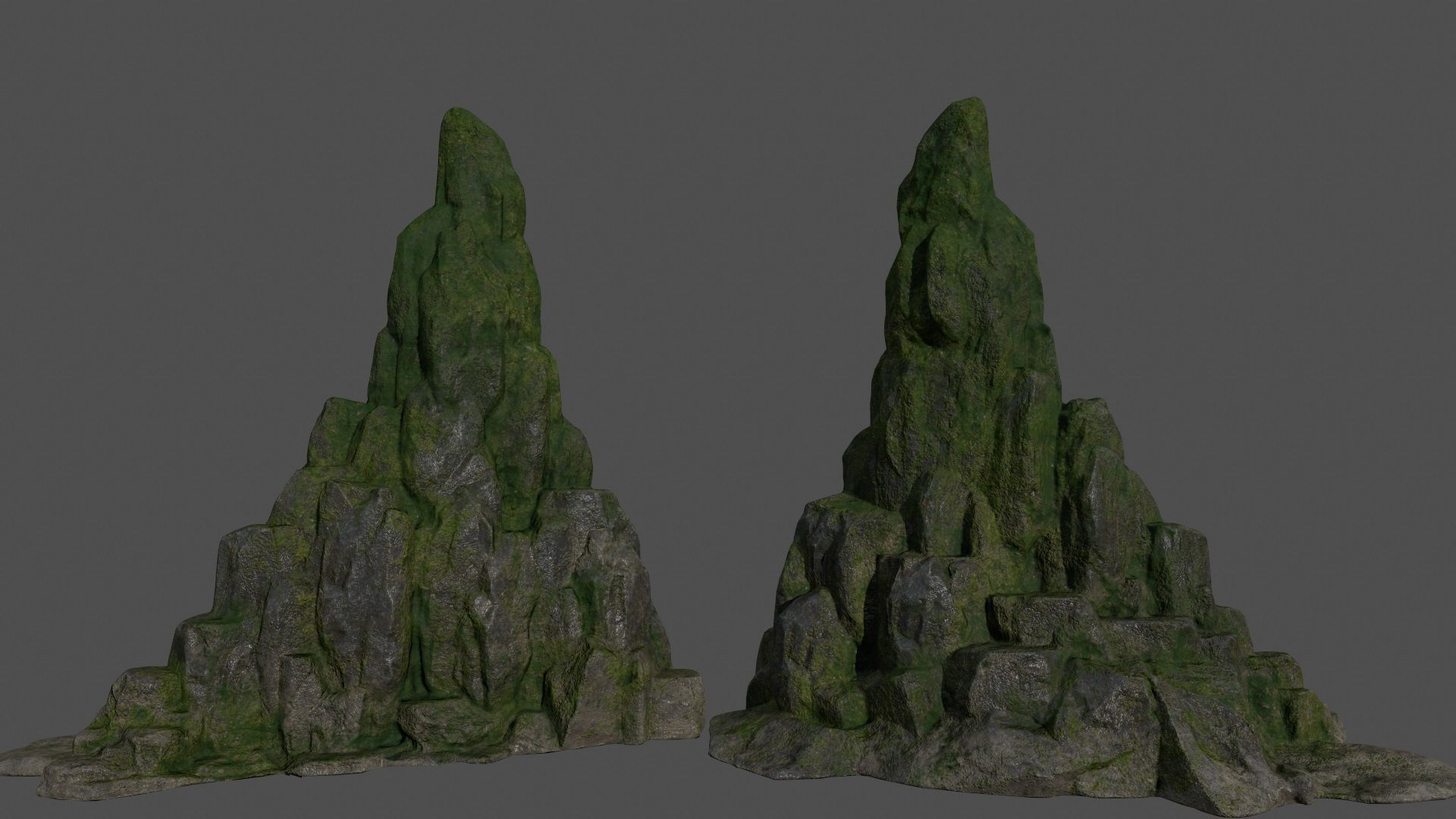 forest rocks set 1 Low-poly 3D model_1