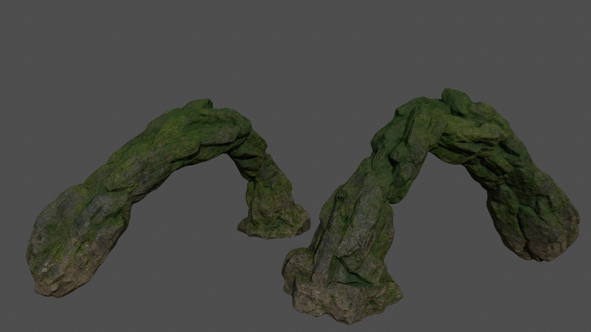 forest rocks set 1 Low-poly 3D model_2