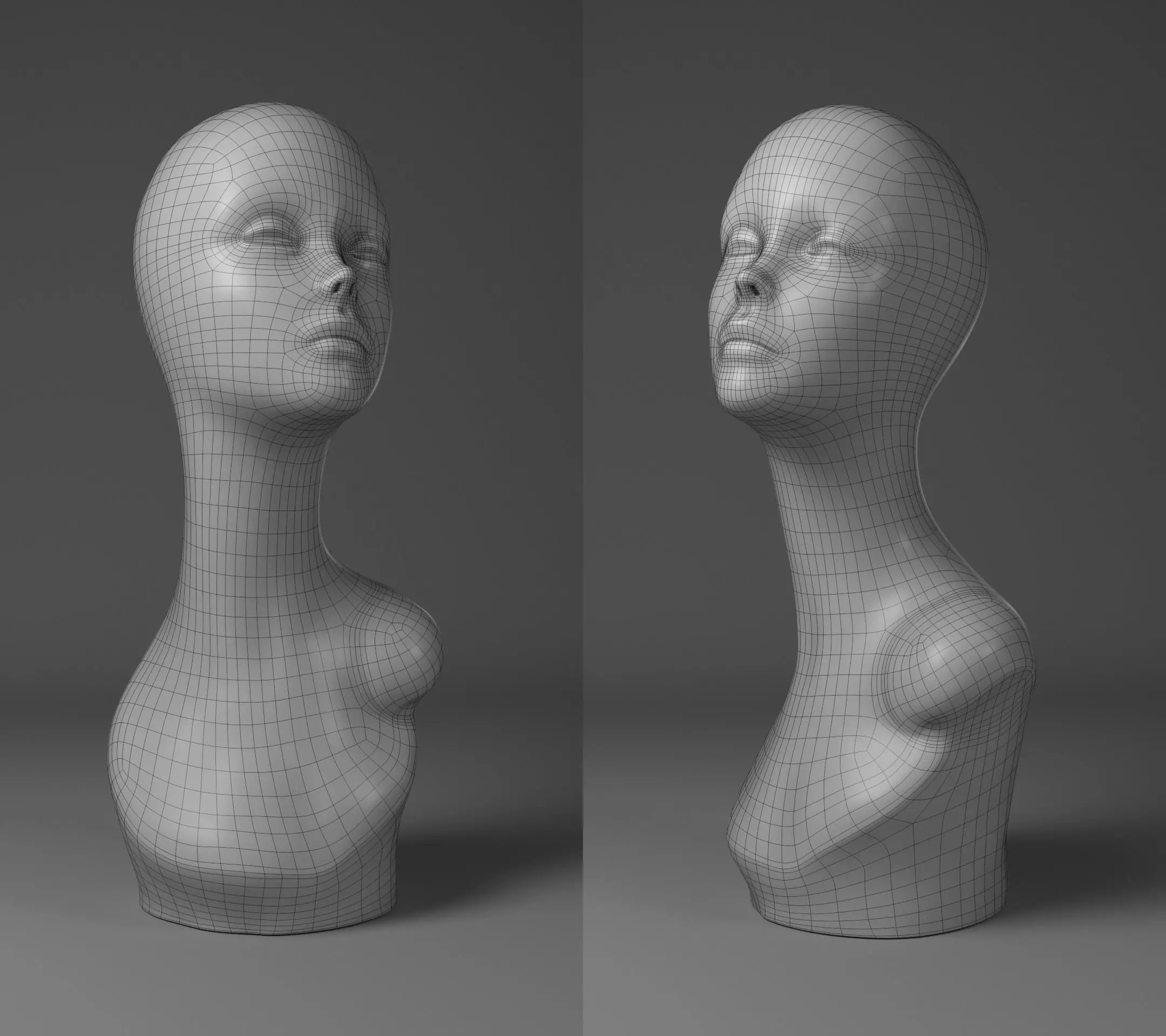 Female Mannequin Bust  3D model_0