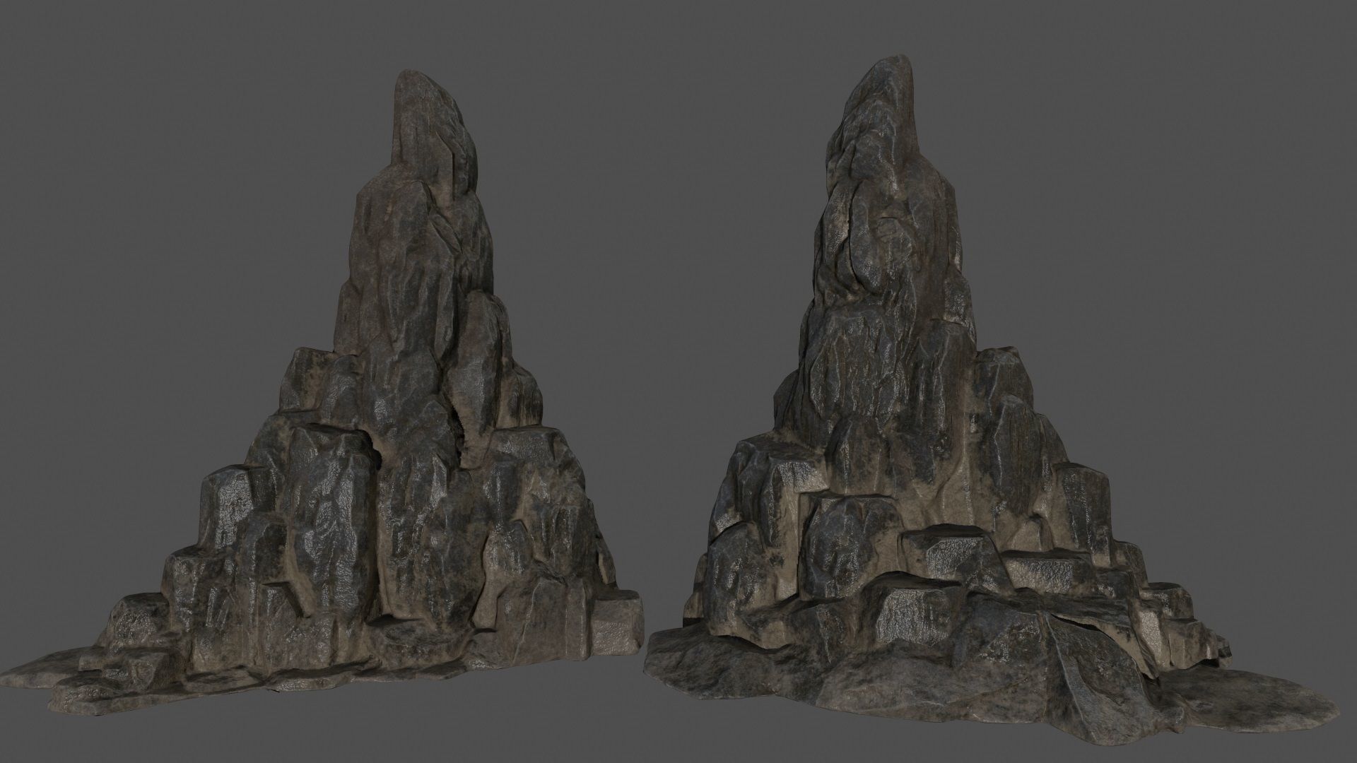 desert rocks set 3D model_1