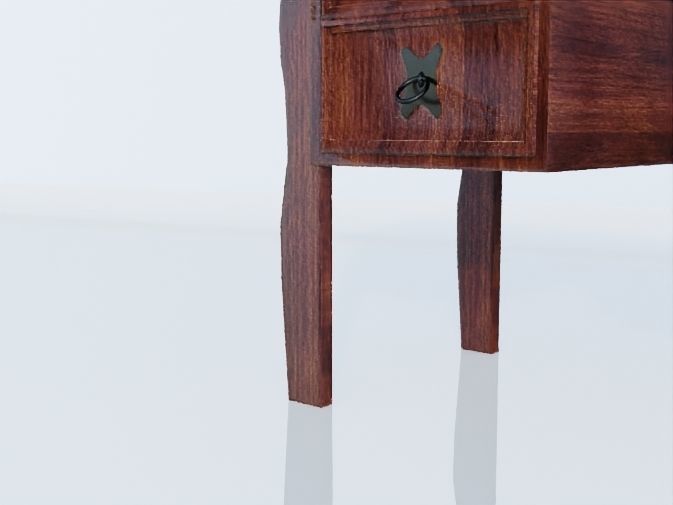 Writing Desk Rustic Wood 3D model_14