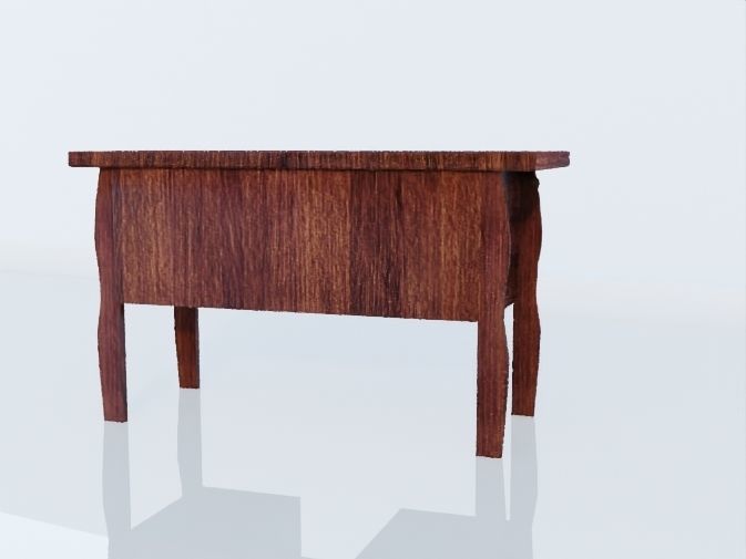 Writing Desk Rustic Wood 3D model_8