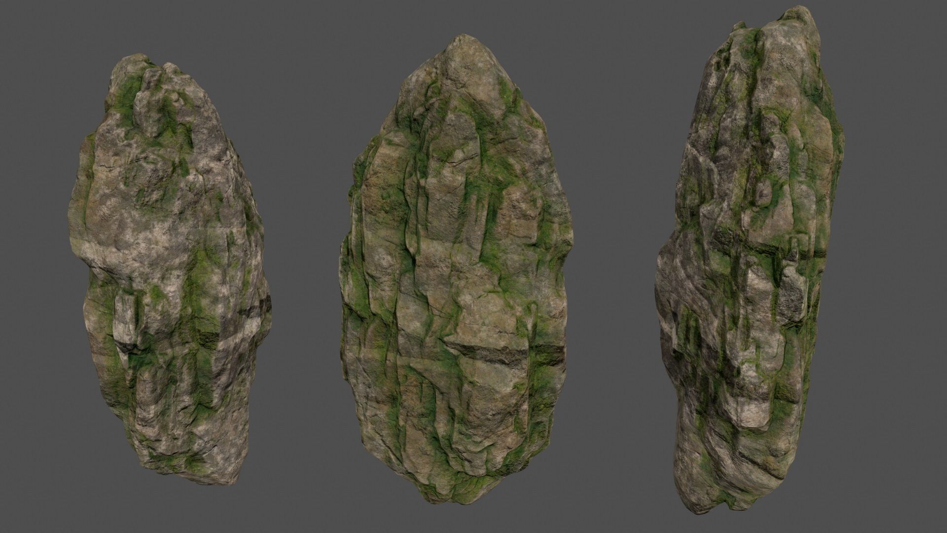 mossy rocks set 3D model_9