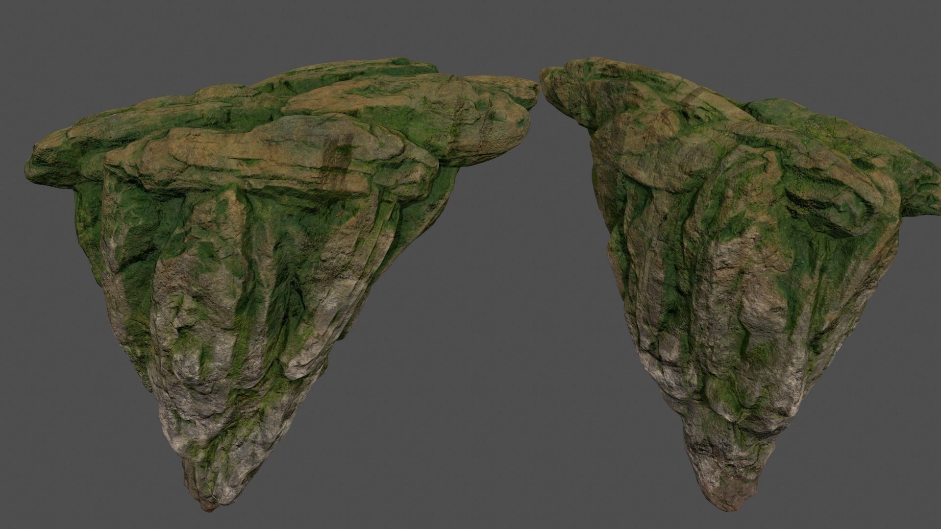 mossy rocks set 3D model_6