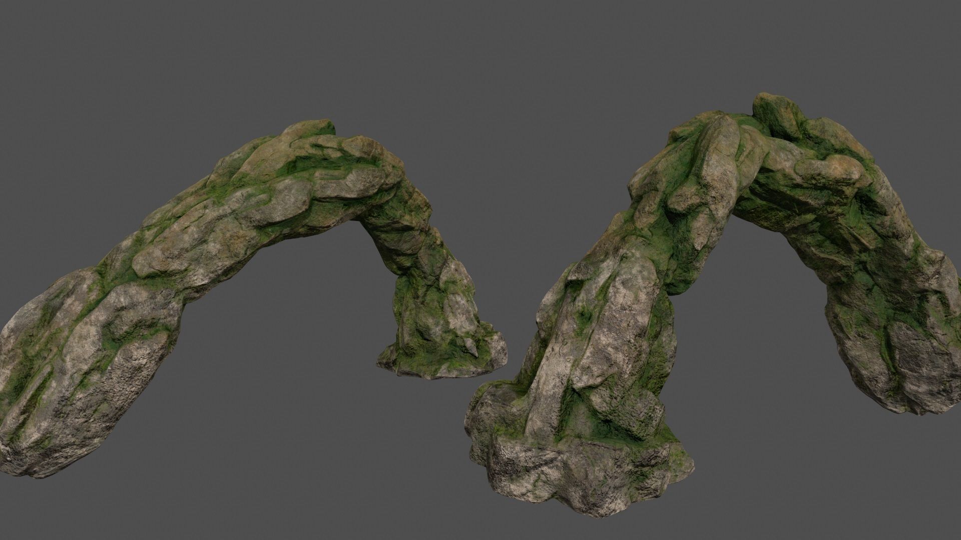 mossy rocks set 3D model_1