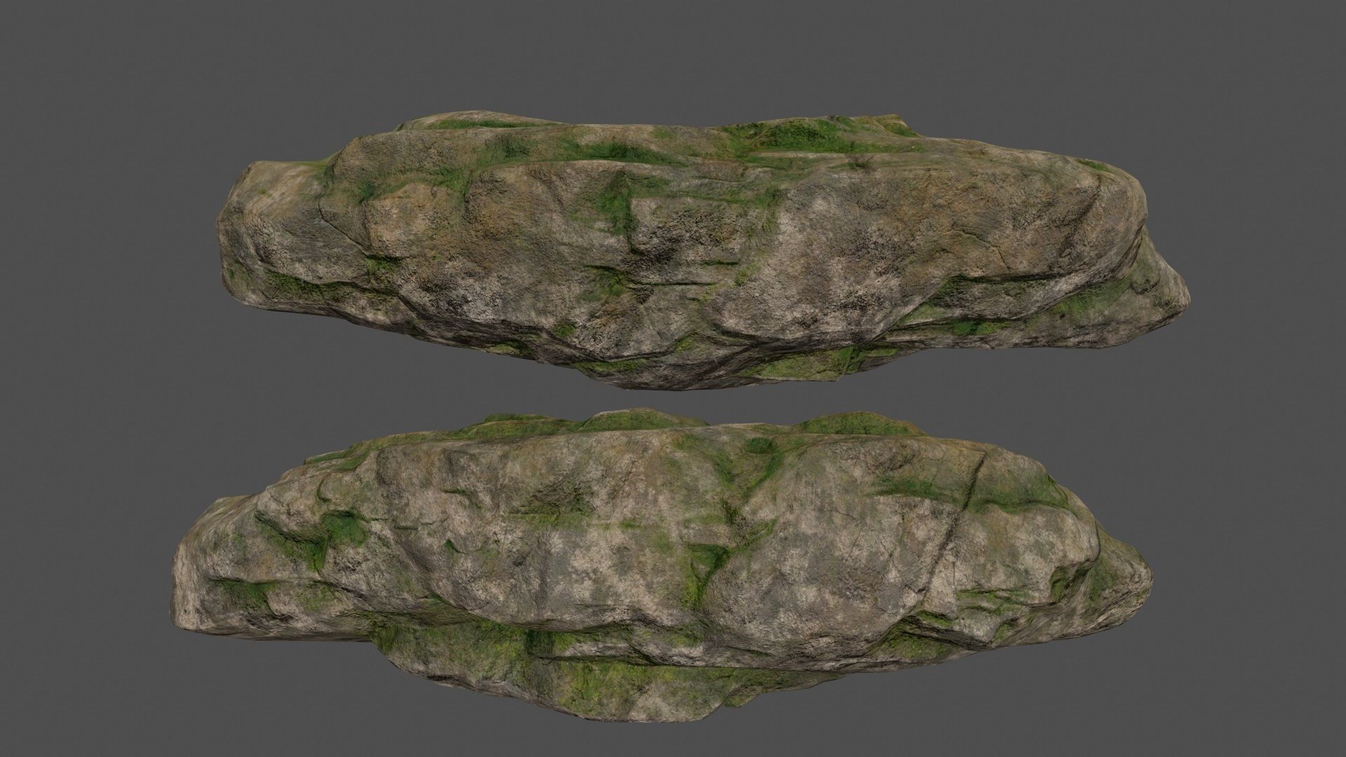 mossy rocks set 3D model_3