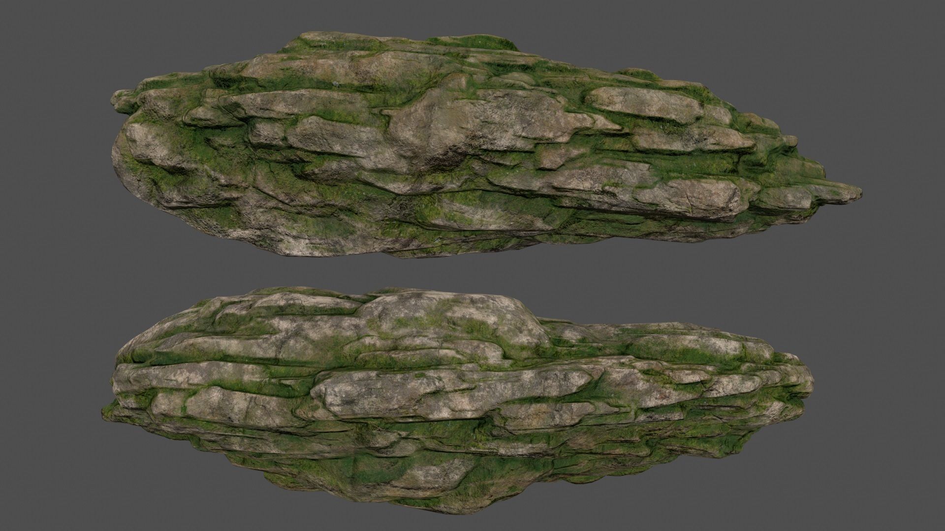 mossy rocks set 3D model_7