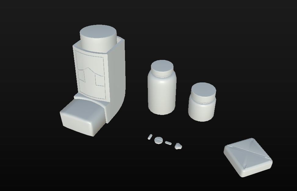 HIE Clean Medecine Set D180302 Low-poly 3D model_1