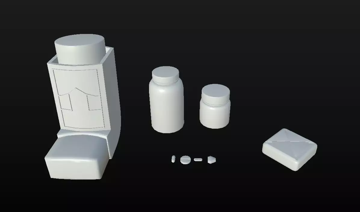 HIE Clean Medecine Set D180302 Low-poly 3D model_0