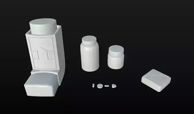 HIE Clean Medecine Set D180302 Low-poly 3D model