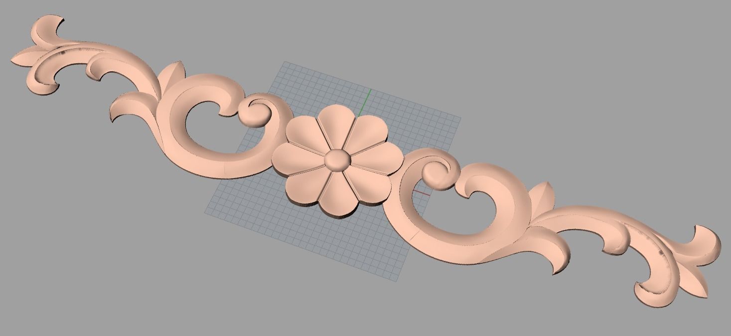 Door flower 3D relief STL Model for CNC woodworking carving E258 3D model_1