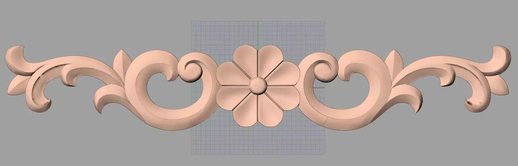 Door flower 3D relief STL Model for CNC woodworking carving E258 3D model_0