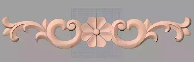 Door flower 3D relief STL Model for CNC woodworking carving E258