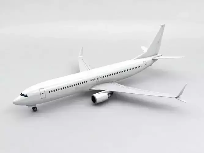 Boeing BBJ MAX 8 Airliner - Generic White Low-poly 3D model