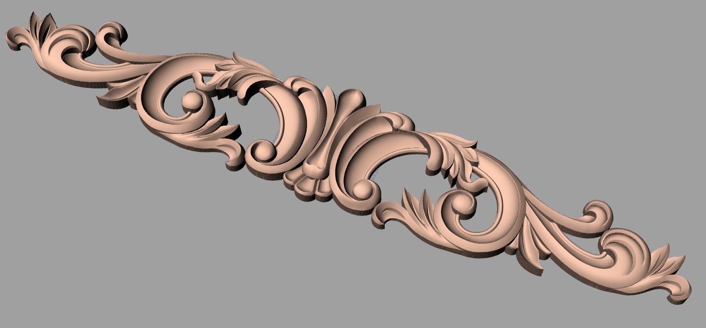 Door flower 3D relief STL Model for CNC woodworking carving E261 3D model_1